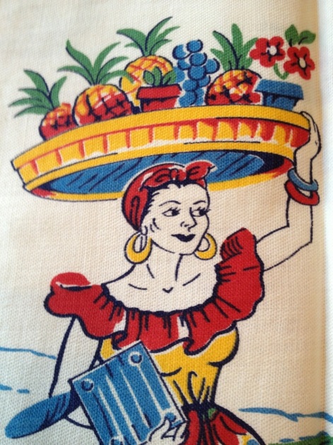 Vintage Caribbean tea towel